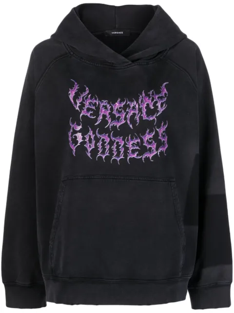 Versace logo-print cotton hoodie