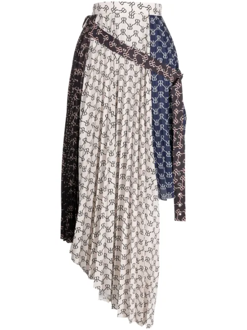 Jupe asymétrique à motif monogrammé - Rokh - Modalova
