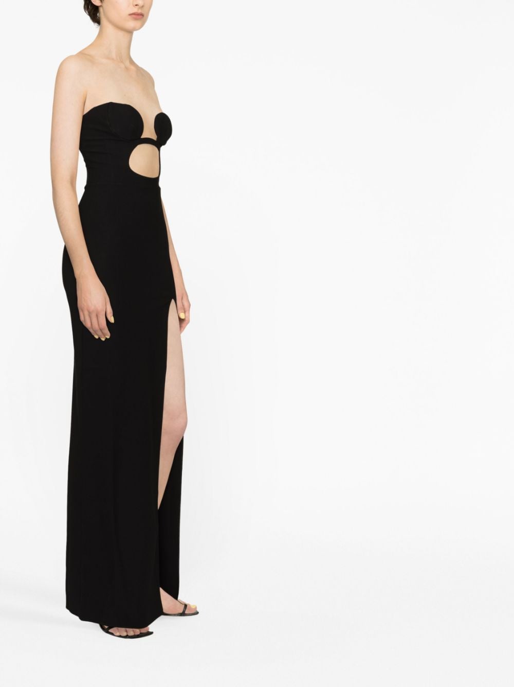 Shop Nensi Dojaka Cut-out Detail Strapless Dress In Schwarz