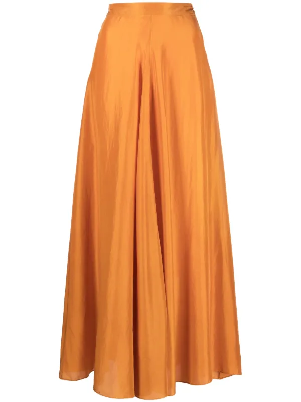 Orange skirt 2024 long silk