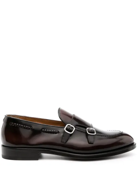 Doucal's double-buckle leather monk shoes