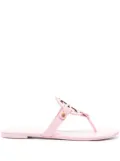 Tory Burch cut-out leather flip flops - Pink