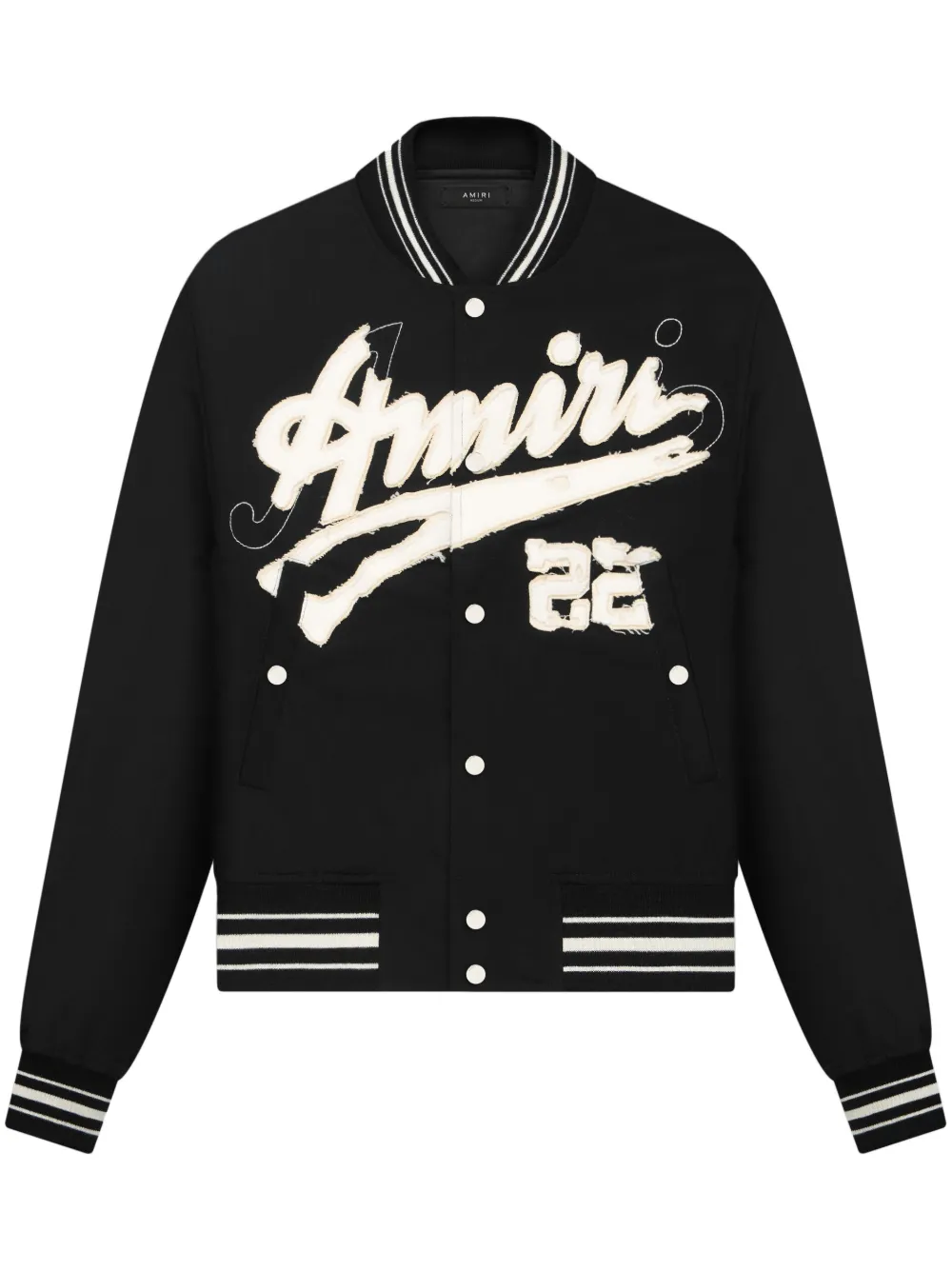 AMIRI Shrunken logo-patch Bomber Jacket - Farfetch