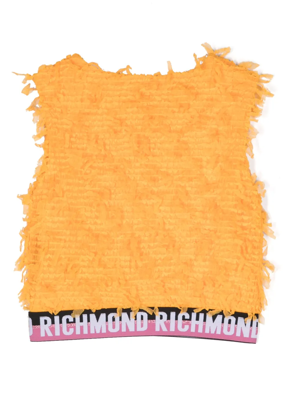 John Richmond Junior fringe-detail crop top - Oranje