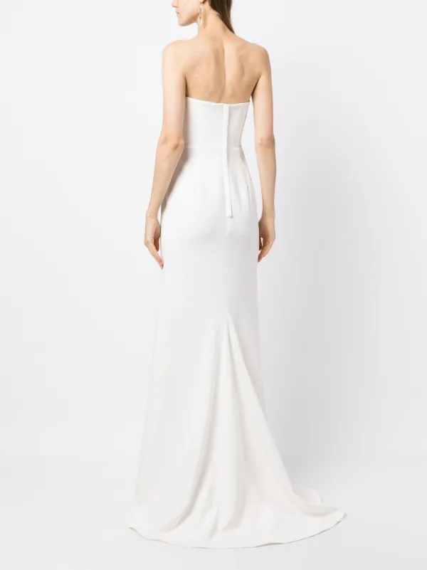 green emerald velvet dress Strapless Short White Party Dress with Lace-Up Corset White / 10 main image 1