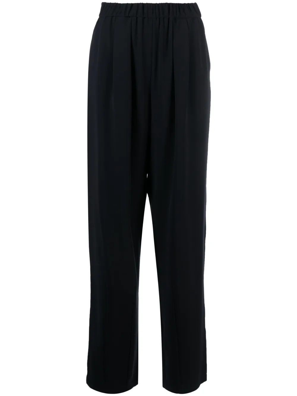 Emporio Armani pleat-detail high-waist trousers | Blue | Image 1