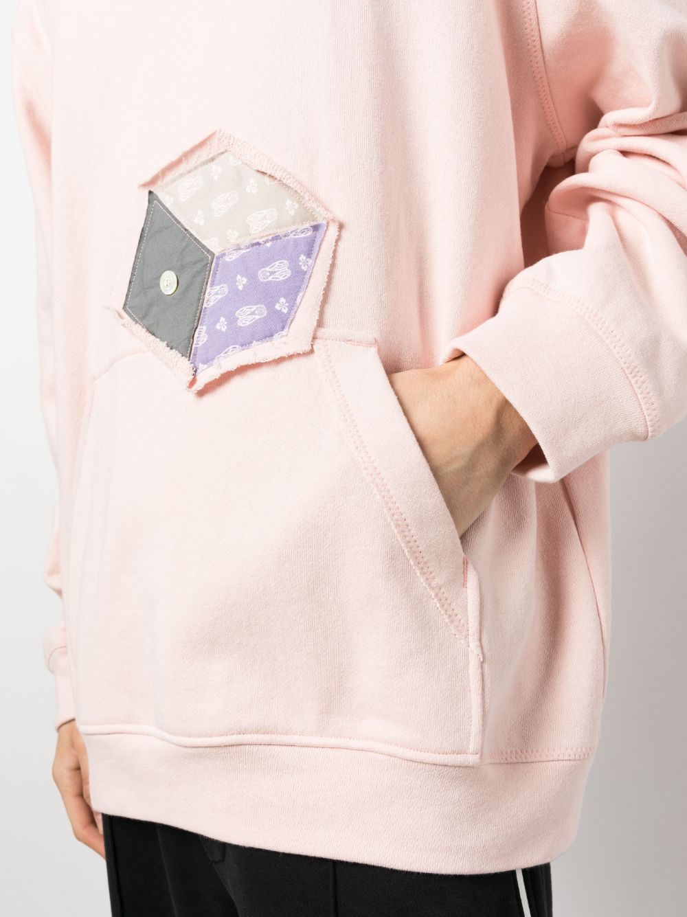 Shop Chloè Nardin Dice-patchwork Cotton Hoodie In Pink