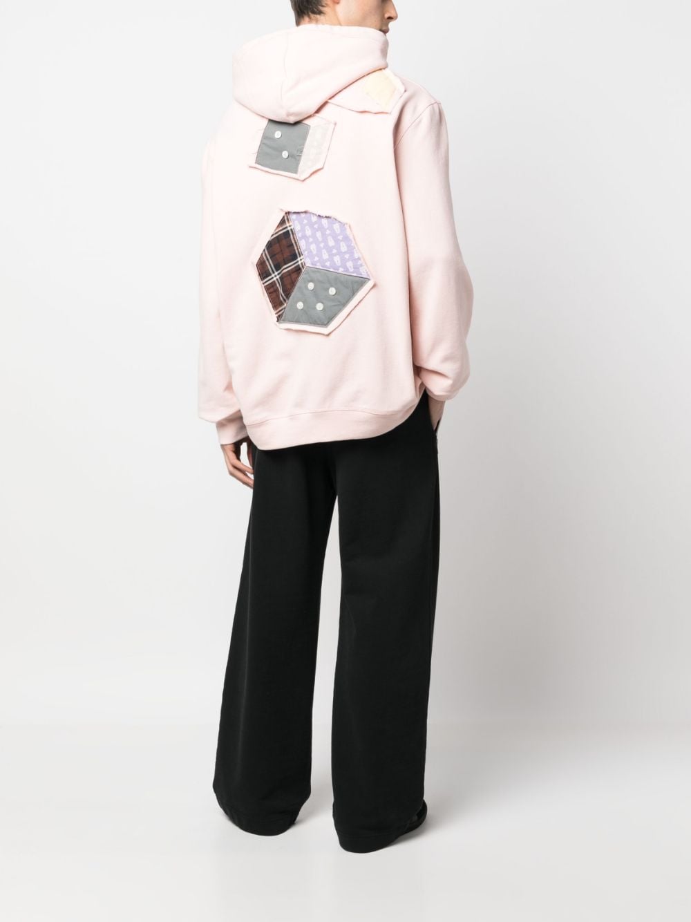 Shop Chloè Nardin Dice-patchwork Cotton Hoodie In Pink