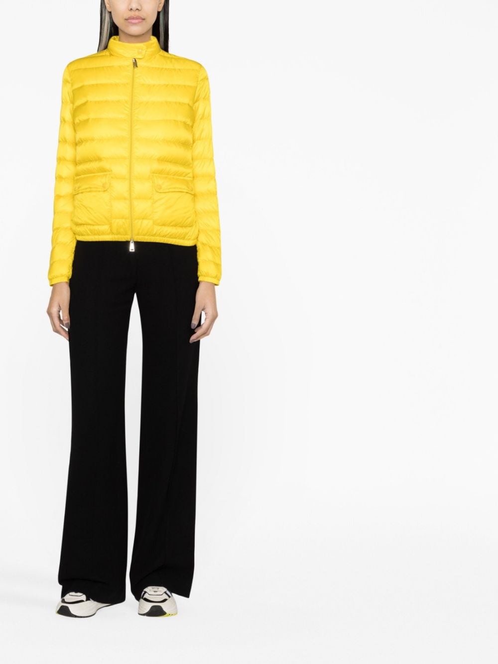 Shop Moncler Lans Short Down Jacket In Yellow