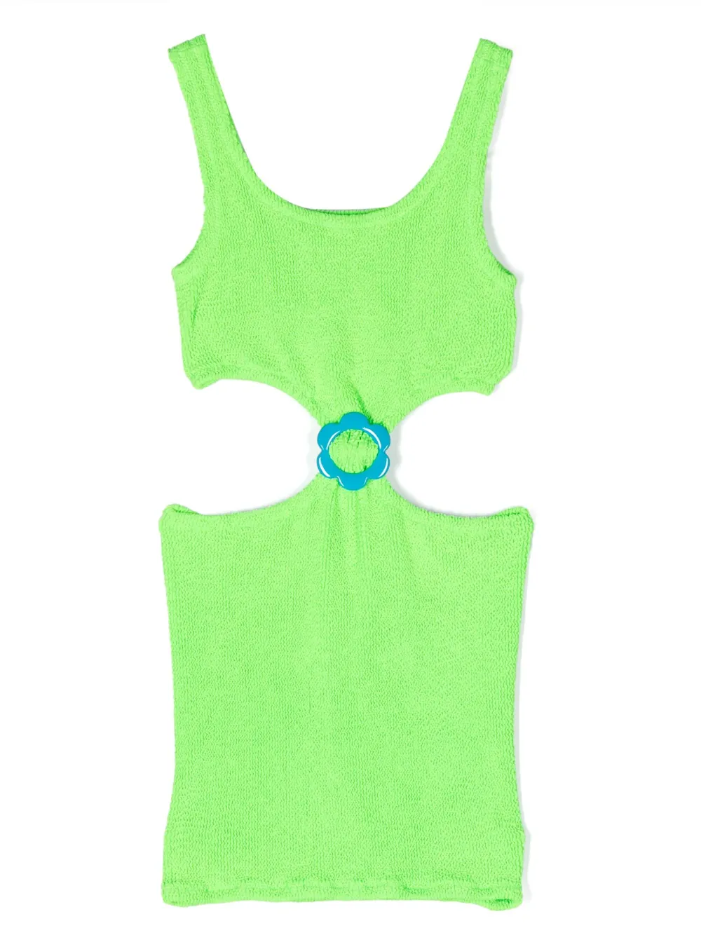 Mc2 Saint Barth Kids' Rind-embellished Cut-out Detail Dress In Green