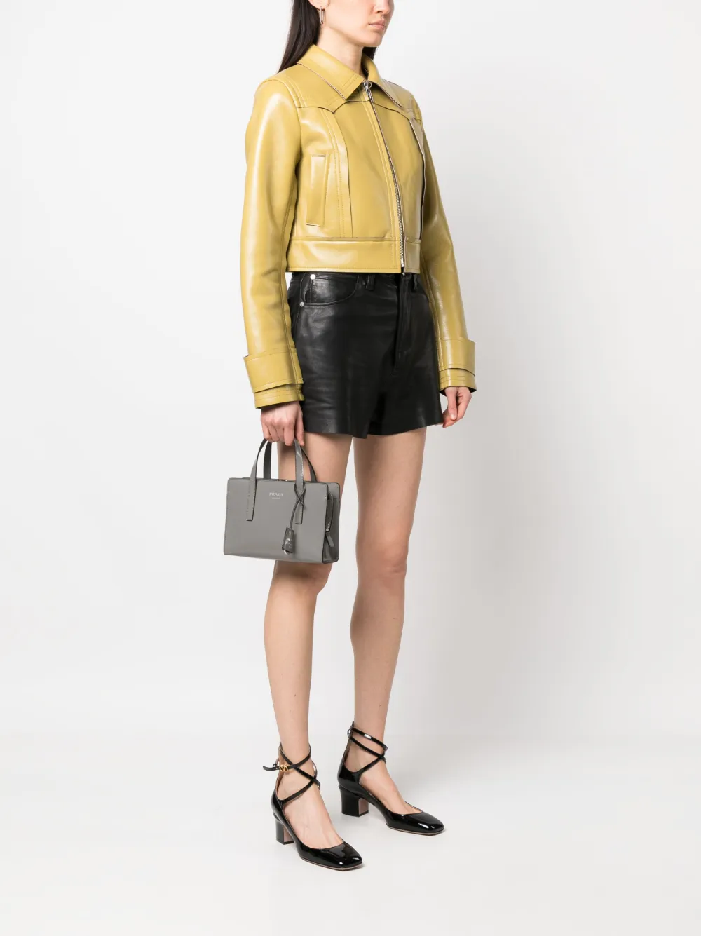 Prada Re-edition 1995 Leather Tote Bag In Grau