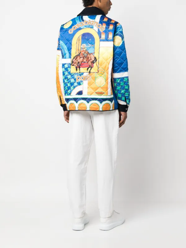 Casablanca Paysage-print Quilted Jacket | Blue | FARFETCH