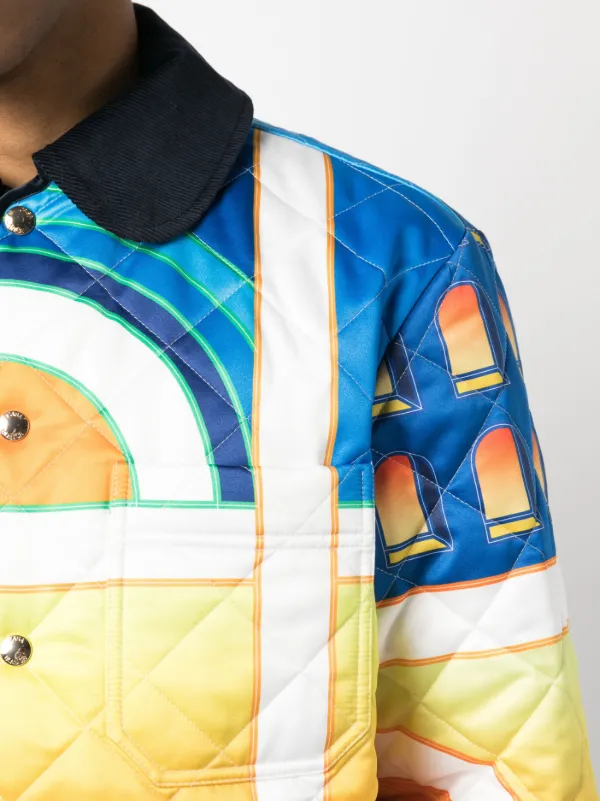 Casablanca Paysage-print Quilted Jacket | Blue | FARFETCH