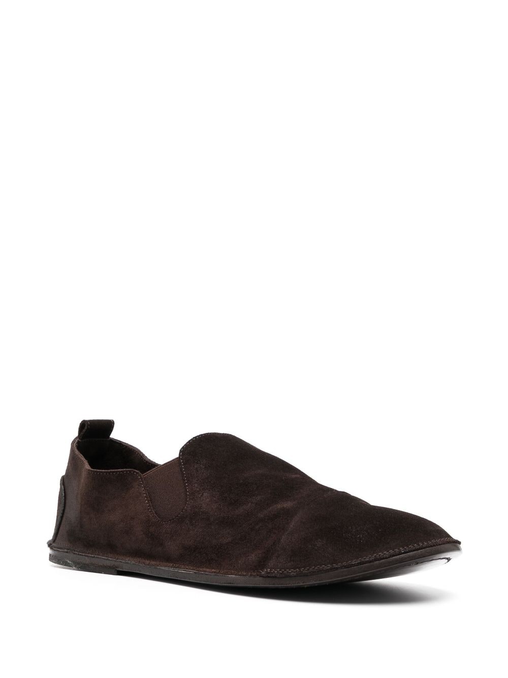 Shop Marsèll Elasticated Side Panels Suede Loafers In Brown