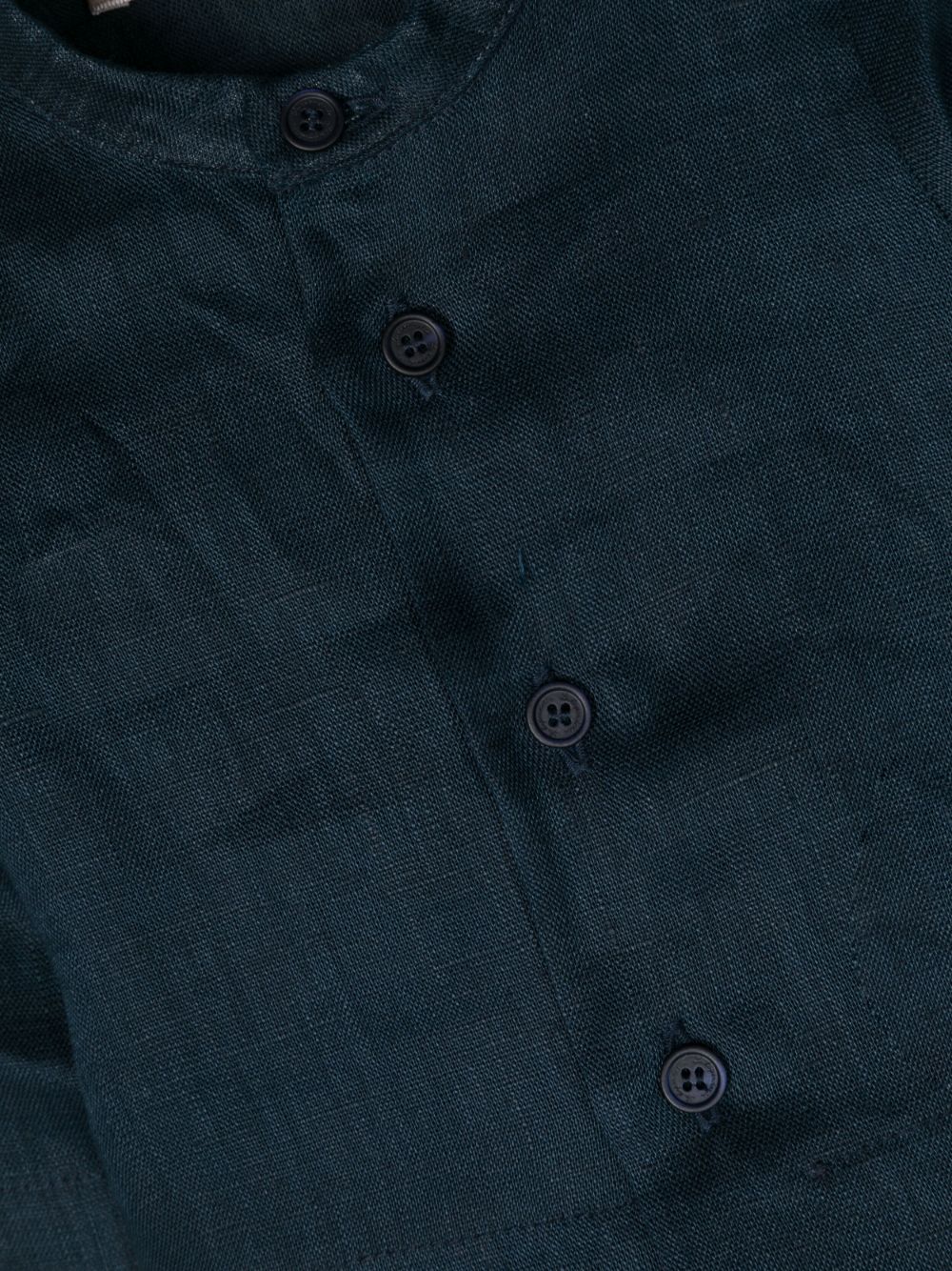 Shop La Stupenderia Three-quarter Linen Shirt In Blau