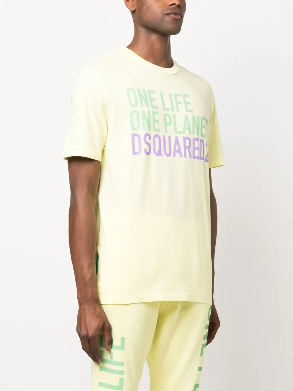 Dsquared2 Logo-print Round-neck T-shirt In Yellow
