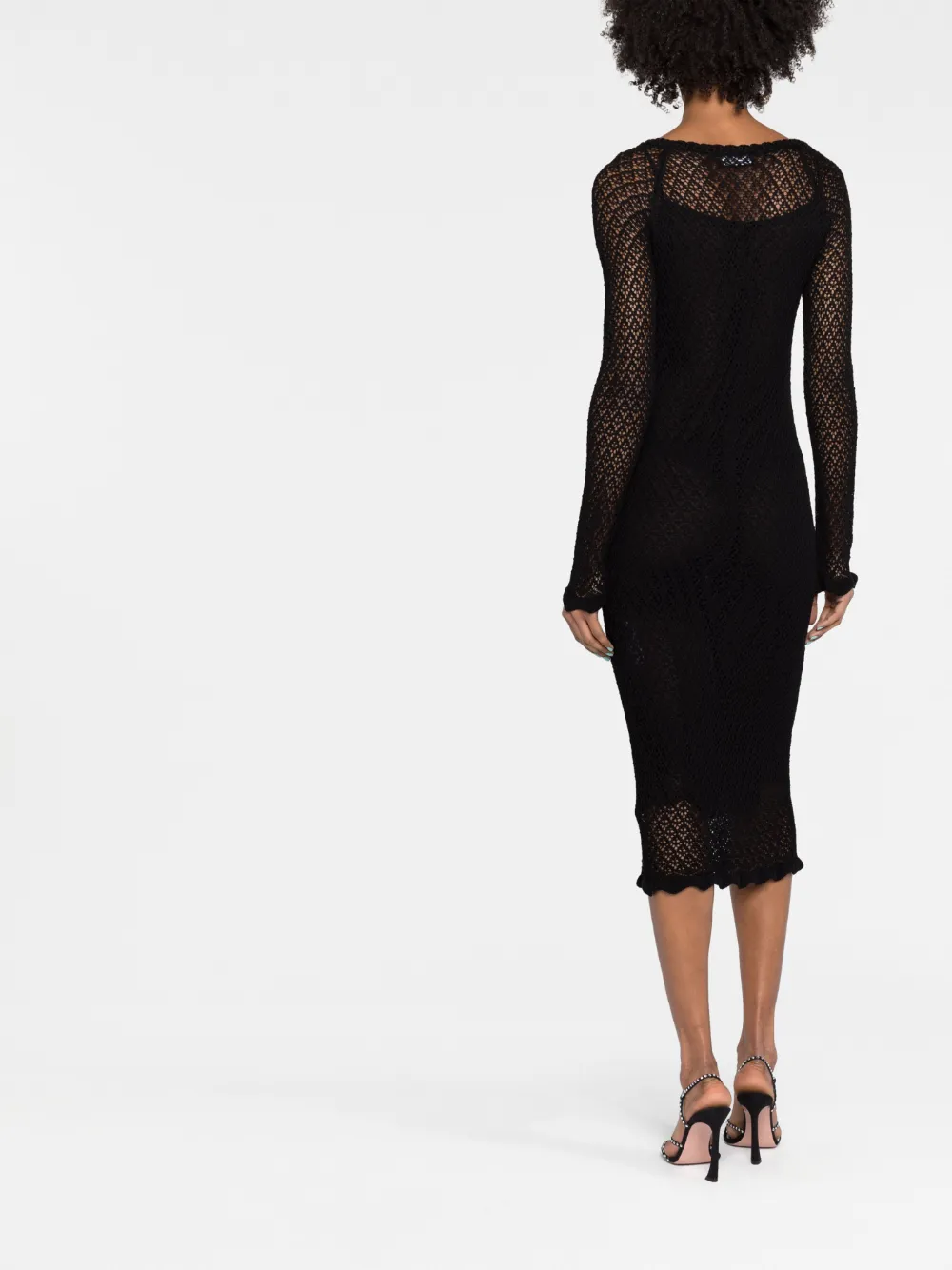 Blumarine Floral-appliqué Knitted Top In Schwarz