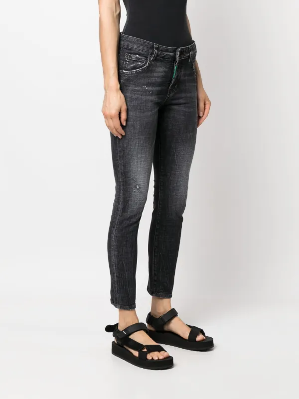 DSQUARED2 クロップド スキニージーンズ | ブラック | FARFETCH JP