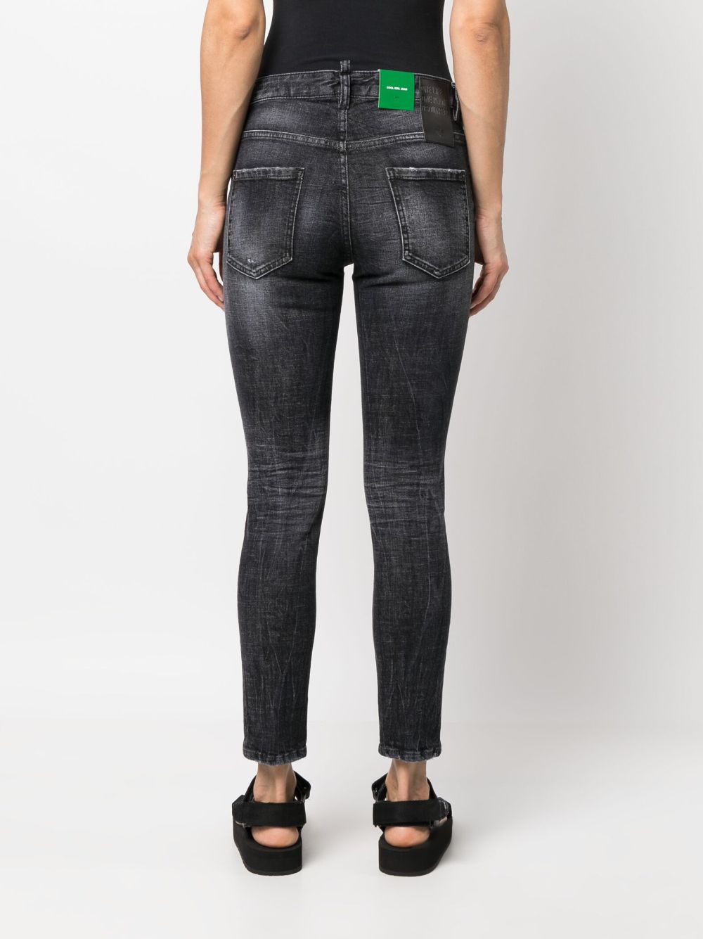 Shop Dsquared2 Cropped Skinny Jeans In Schwarz