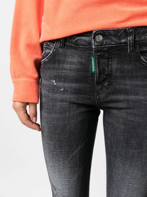DSQUARED2 クロップド スキニージーンズ | ブラック | FARFETCH JP