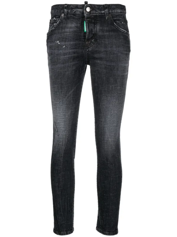 DSQUARED2 クロップド スキニージーンズ | ブラック | FARFETCH JP
