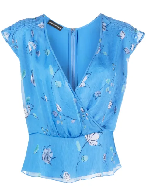Emporio Armani floral-print silk blouse