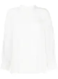 SHIATZY CHEN mulberry silk lace-appliqué shirt - White