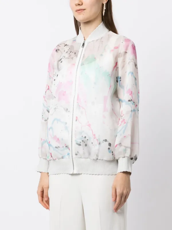 SHIATZY CHEN プリント シルクジャケット | ホワイト | FARFETCH JP
