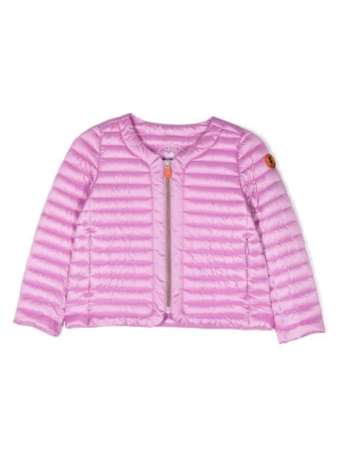 Save The Duck Kids - logo-patch quilted jacket