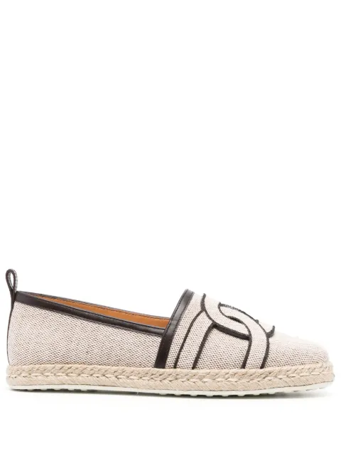 Tod's Kate piped-trimming espadrilles