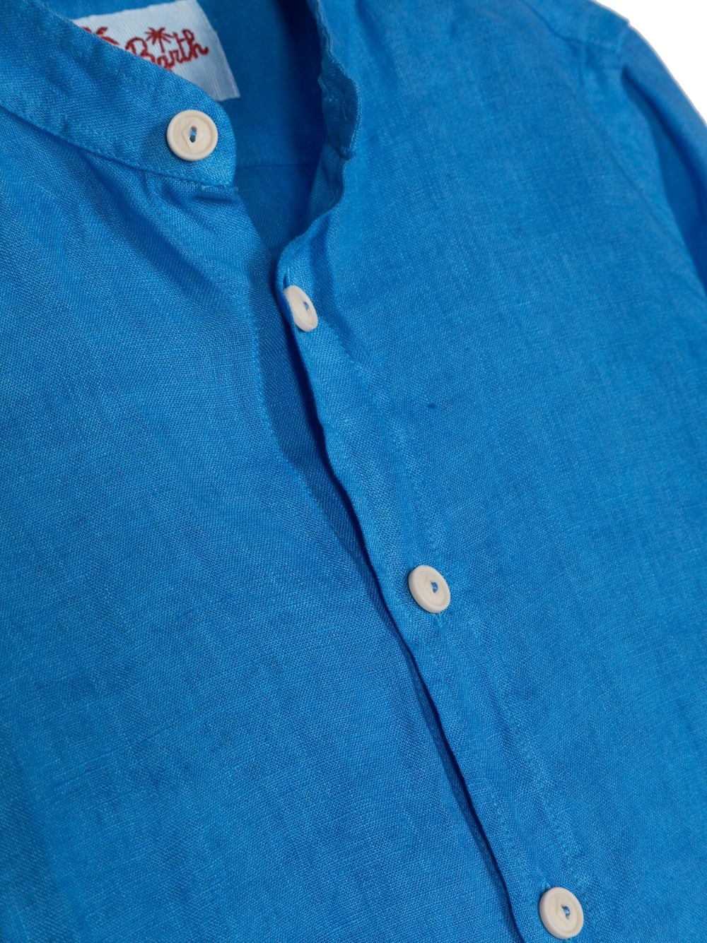 Shop Mc2 Saint Barth Long-sleeve Linen Shirt In Blue