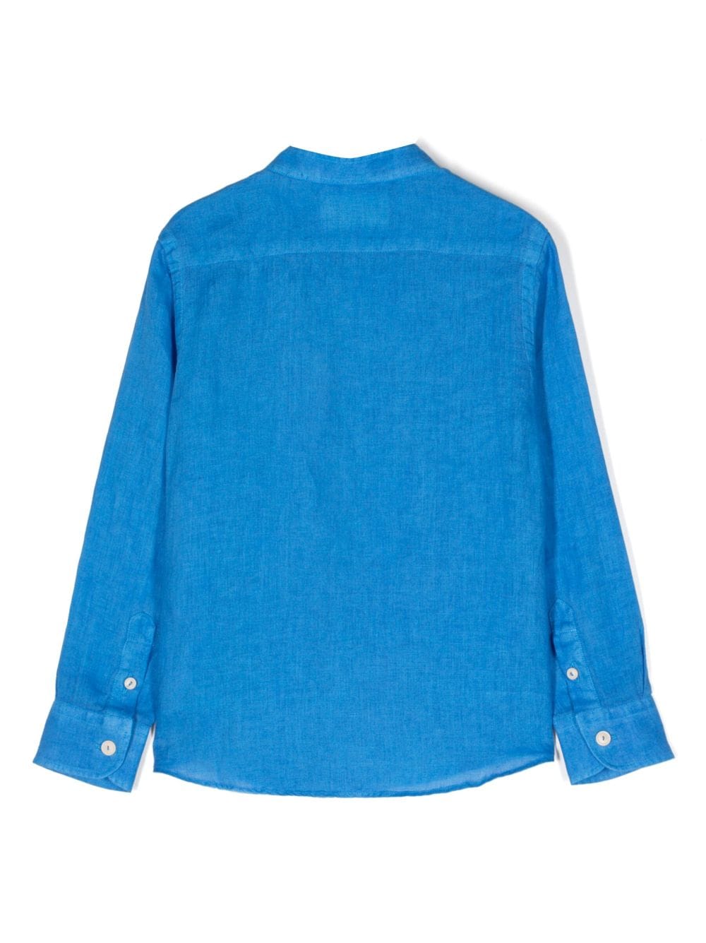 Shop Mc2 Saint Barth Long-sleeve Linen Shirt In Blue