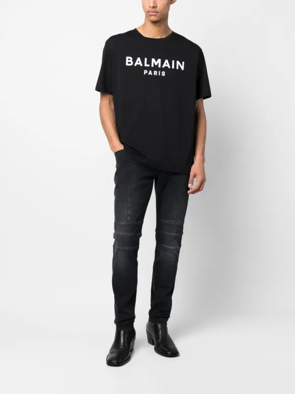 Balmain logo-print Cotton T-shirt - Farfetch