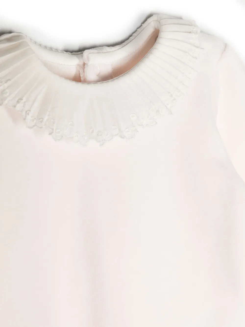 Bonpoint Ruffle-detail Long-sleeve Pyjama - Pink 
