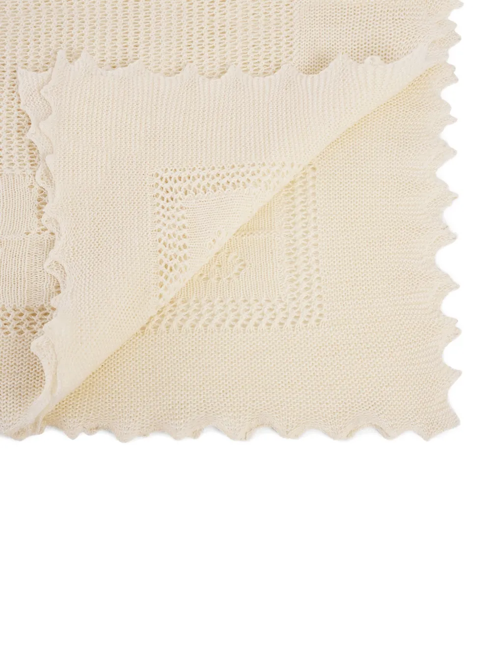 Bonpoint scalloped-edge baby blanket - Beige
