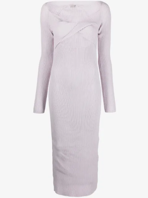MRZ cut-out ribbed knit midi dress
