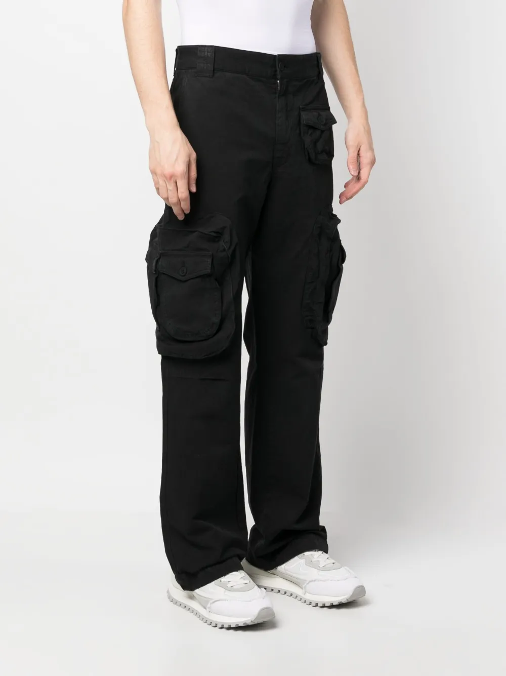 Shop Heron Preston Straight-leg Multiple-pocket Trousers In Black