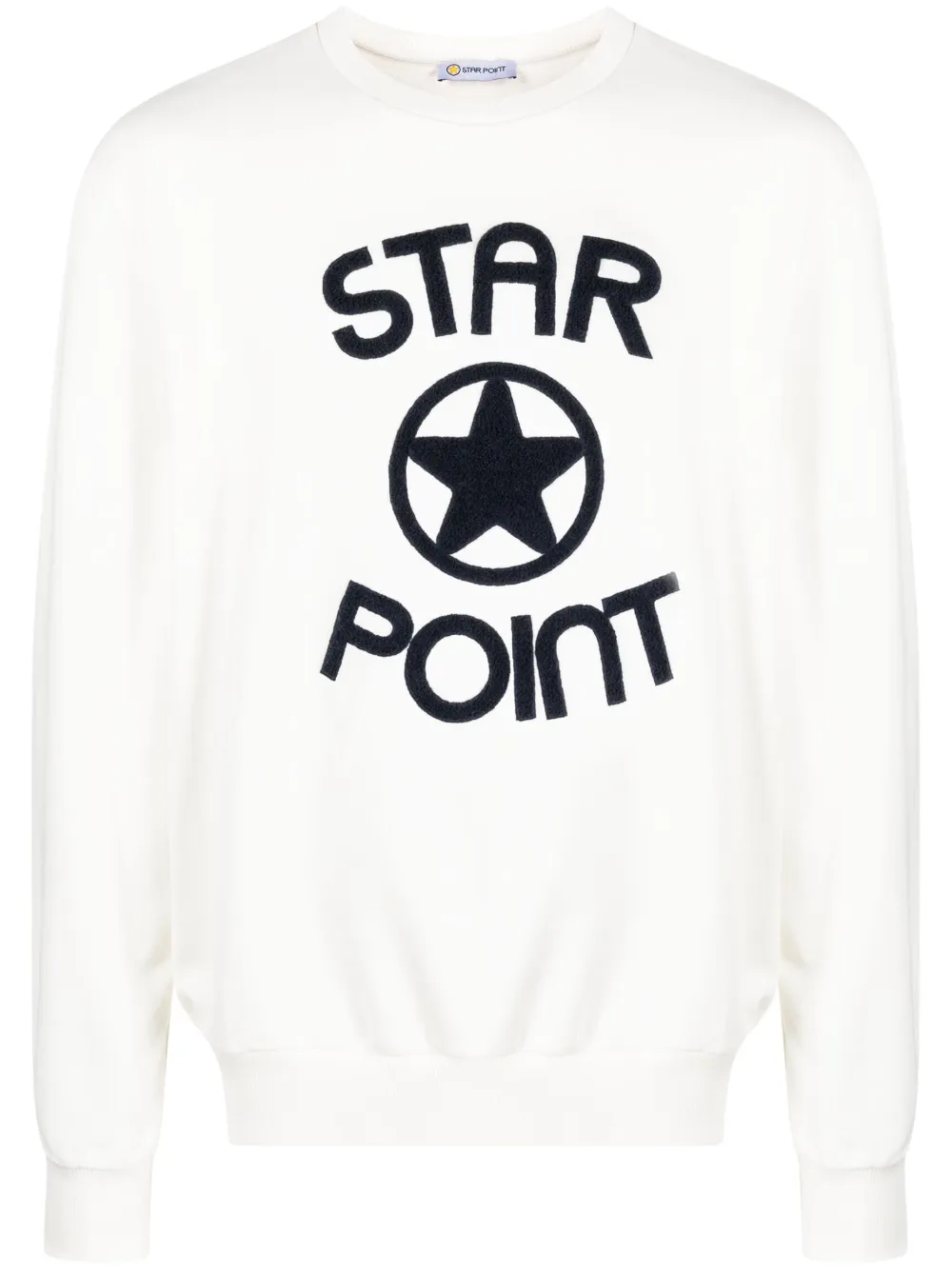 Star Point logo-detail cotton jumper | White | Image 1