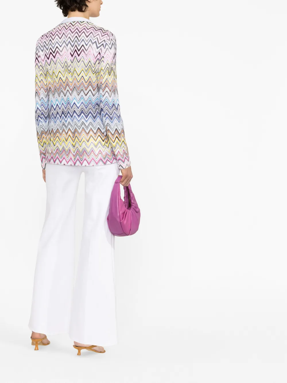Missoni Zigzag-pattern Single-breasted Blazer In Blue