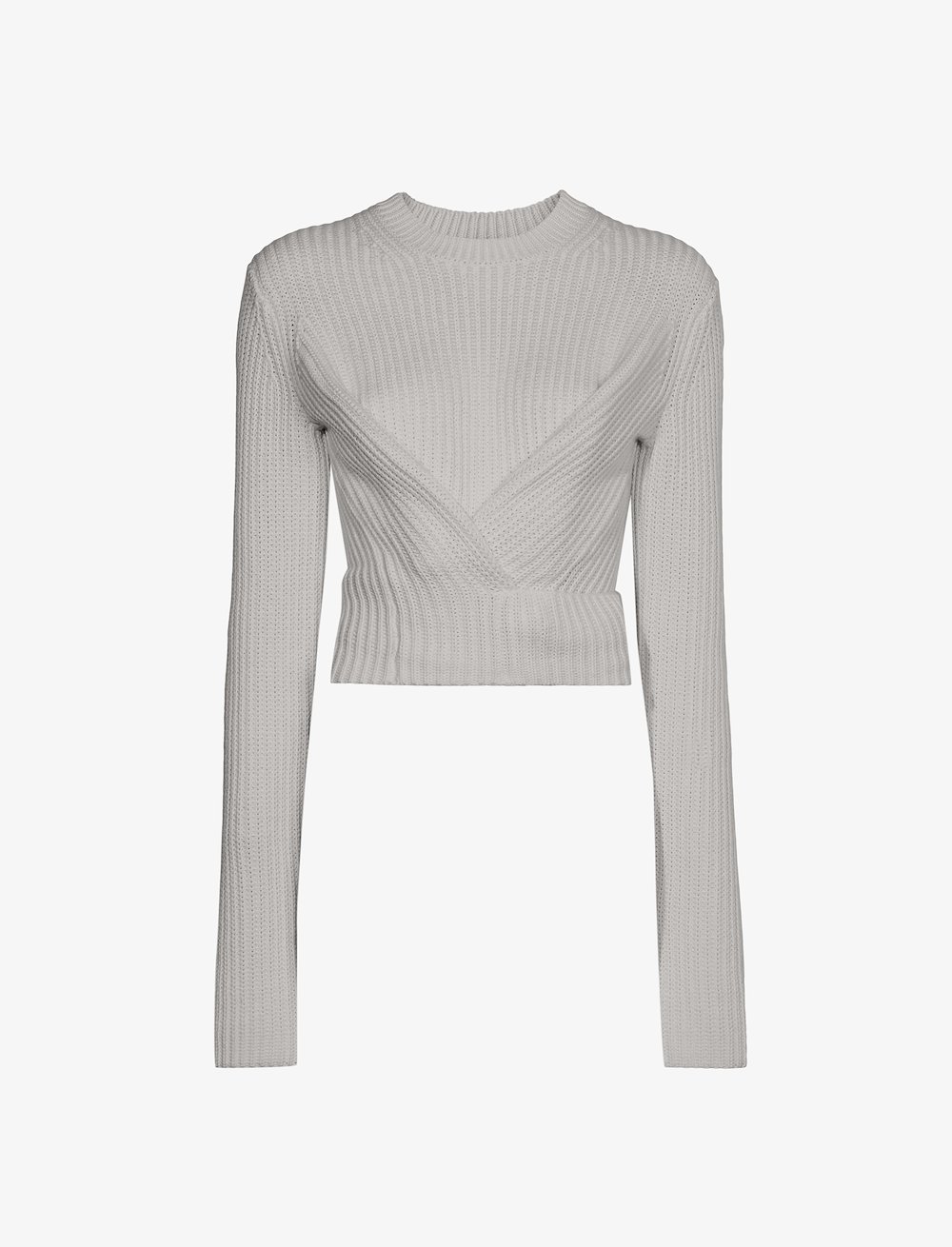 Ribbed Cotton Wrap Sweater