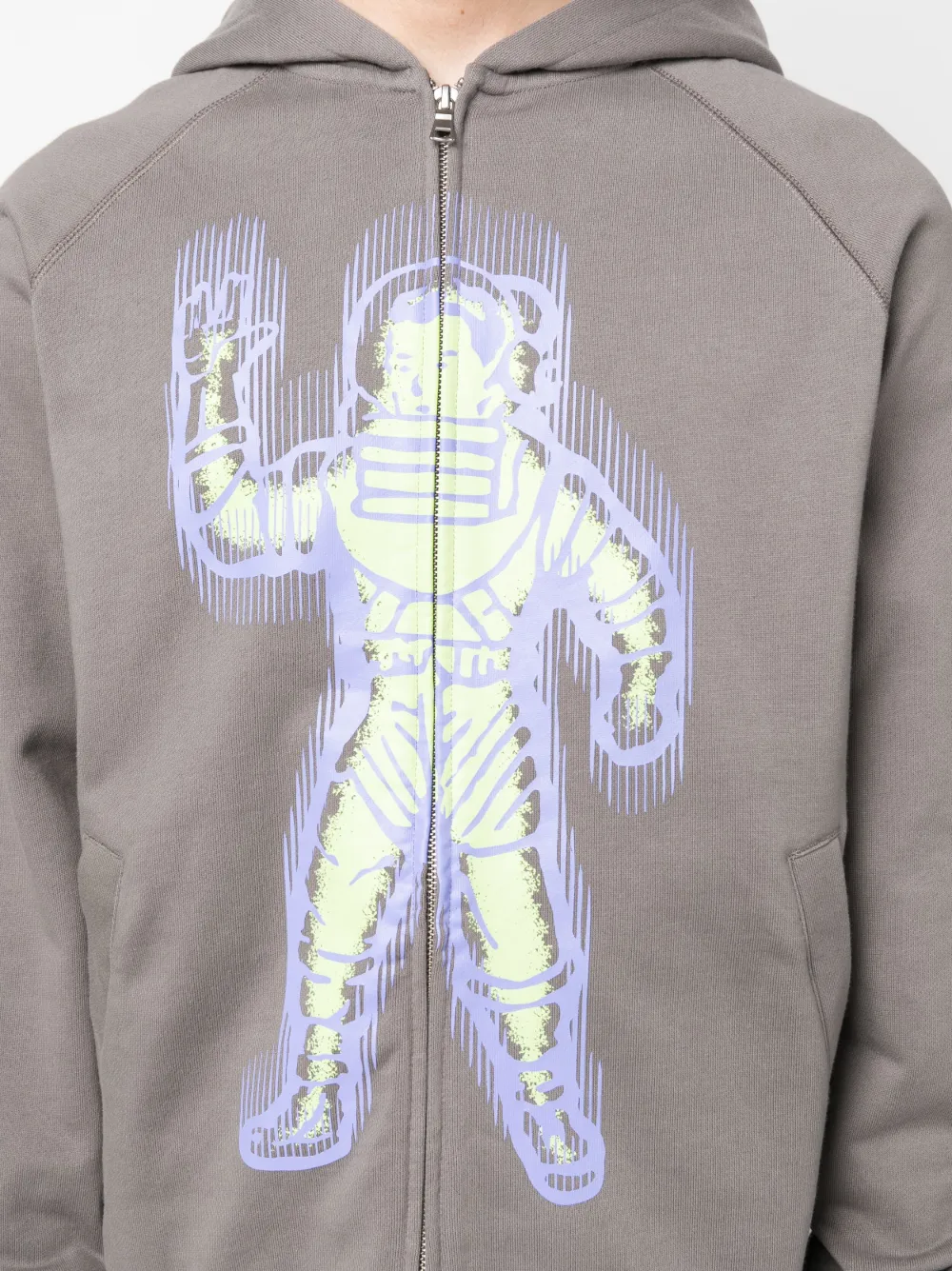 Billionaire Boys Club Standing Astro Hooded Cotton Sweatshirt In Grey