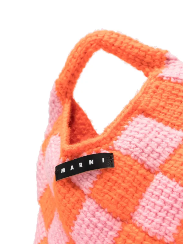 Marni Kids Small Market Diamond Crochet Bag | Pink | FARFETCH