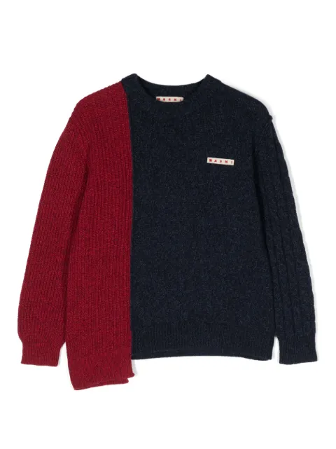 Marni Kids two-tone asymmetric jumper
