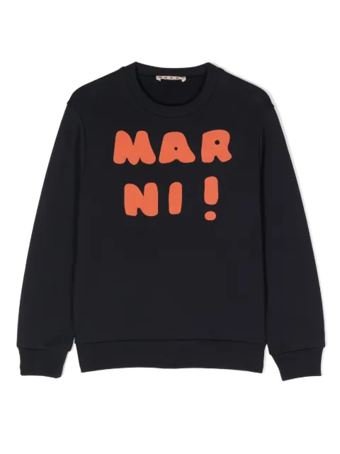 Marni Kids logo-print crew-neck sweatshirt