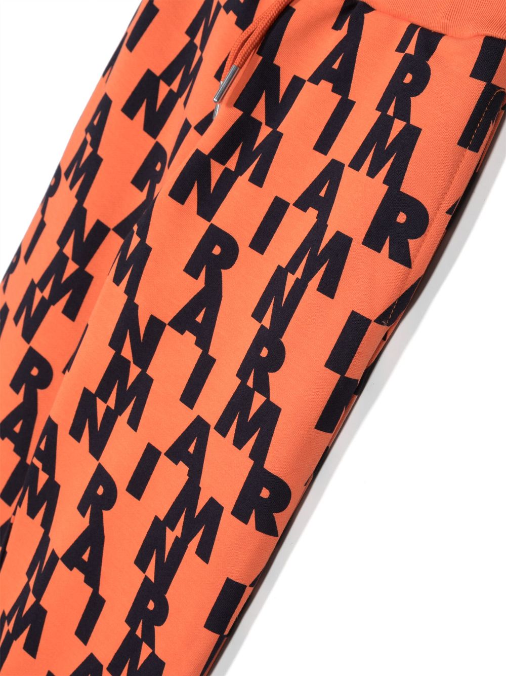 Shop Marni Logo-print Cotton Track Pants In Orange