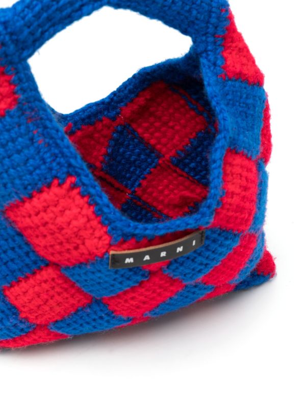 MARNI MARKET bag in multicolour pink crochet wool