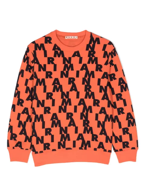 Marni Kids logo-print cotton sweatshirt