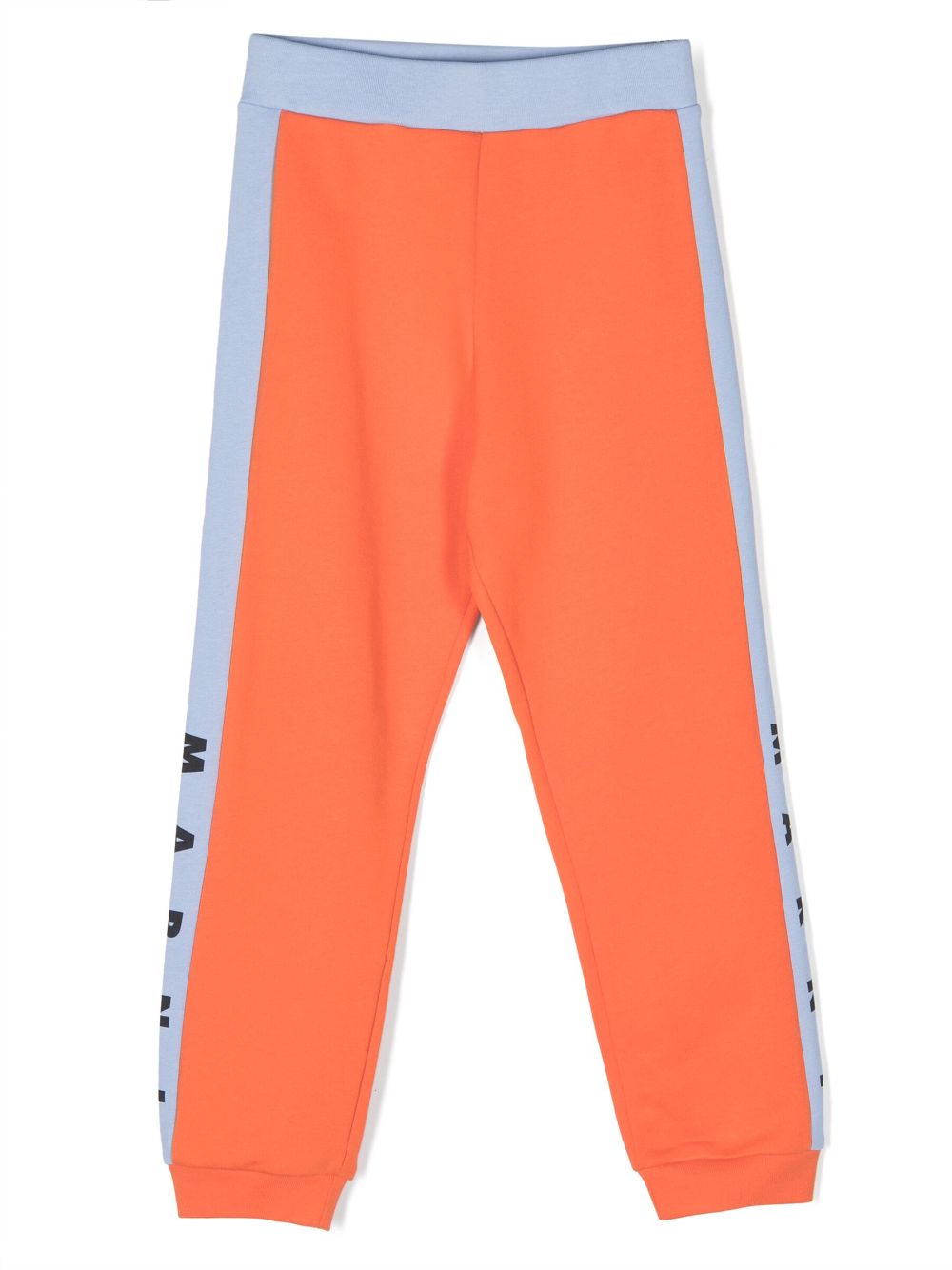 Marni Kids' Logo-print Cotton Track Pants In Orange