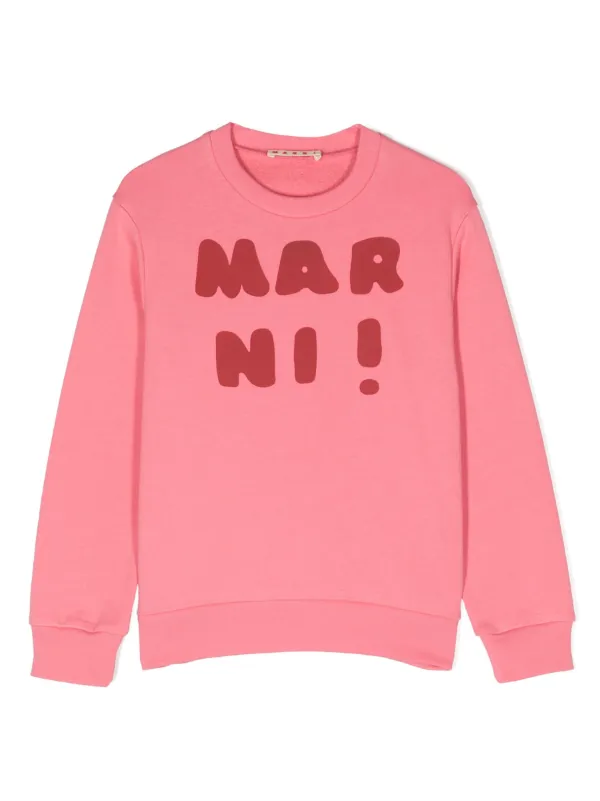 Marni Kids logo print crew neck Sweatshirt Farfetch