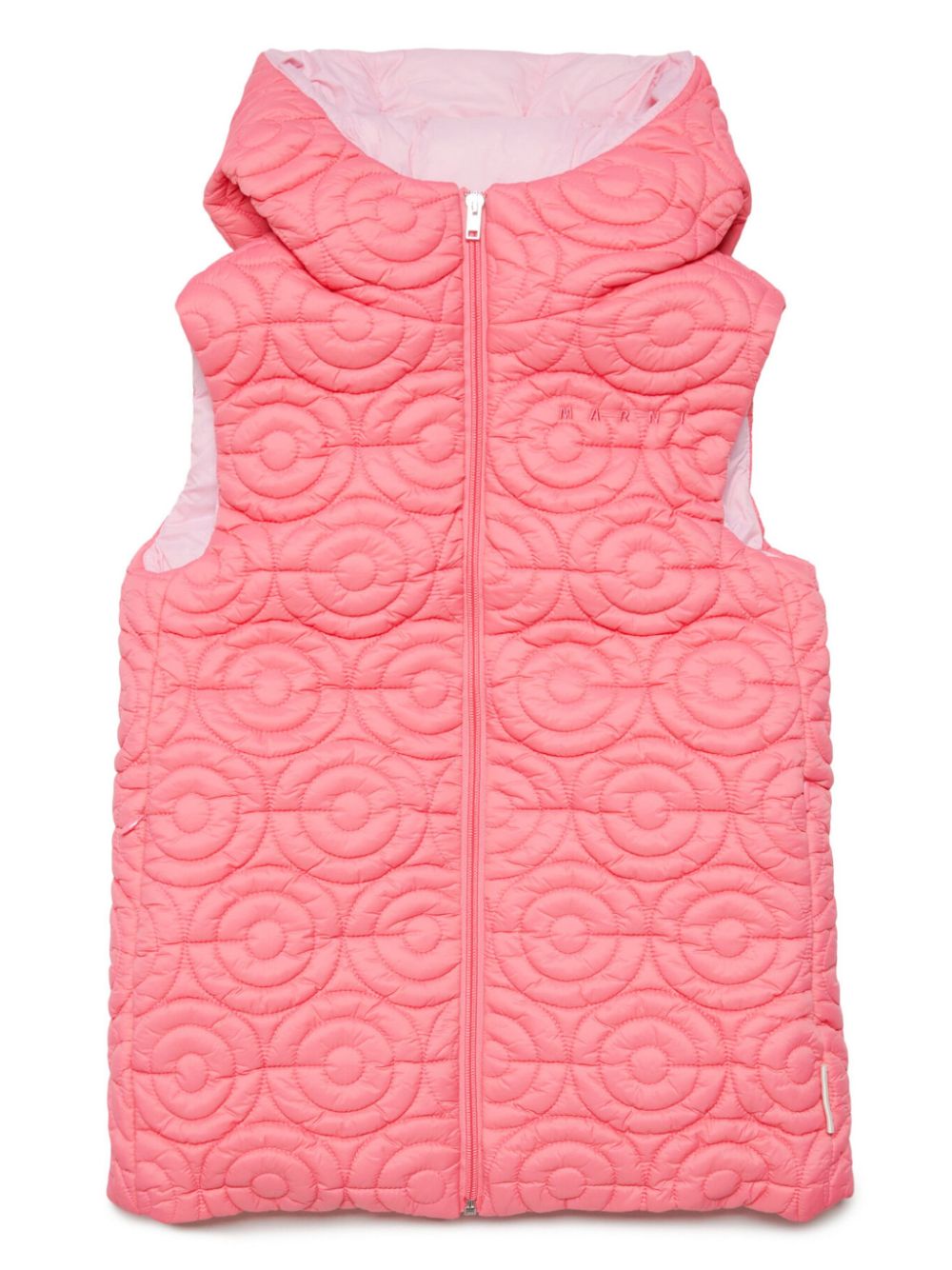 Marni Kids matelassé-effect hooded gillet - Pink